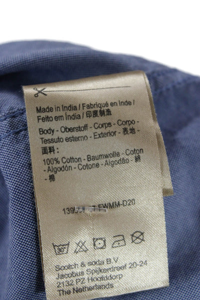 Scotch & Soda Mens Button-Down Blue Cotton Long Sleeve Shirt Size L