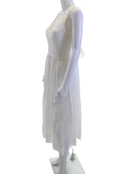 Saturday Sunday Anthropologie Womens White V Neck Cotton Maxi Sundress Size S