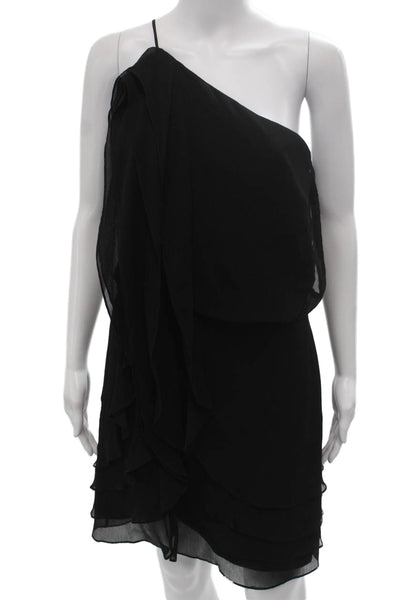 Golde Women Mini Shift Silk Sleeveless Black Dress Size L