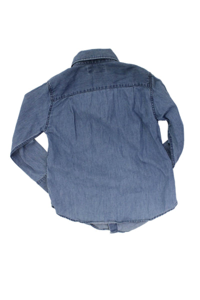 DL1961 Unisex Kids Cotton Collared Button-Down Shirt Blue Size 5