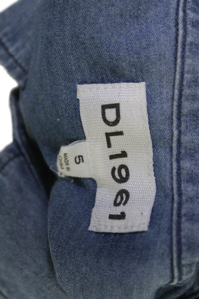 DL1961 Unisex Kids Cotton Collared Button-Down Shirt Blue Size 5