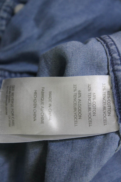 DL1961 Unisex Kids Cotton Collared Button-Down Shirt Blue Size 5