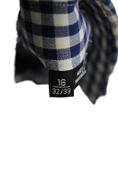 Boss Hugo Boss Mens Check Cotton Button-Up Long Sleeve Blue Size M