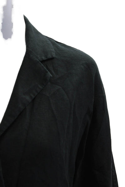 Wilfred Womens Black Organic Linen Collared Blazer Long Sleeve Button Size XS