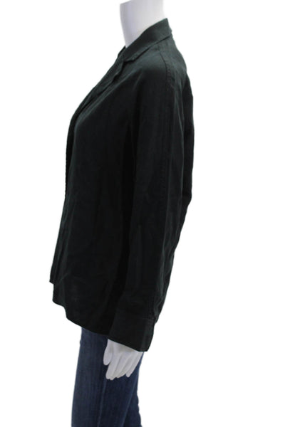 Wilfred Womens Black Organic Linen Collared Blazer Long Sleeve Button Size XS