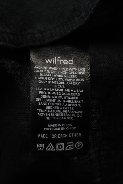 Wilfred Womens Black Organic Linen Collared Blazer Long Sleeve Button Size XS
