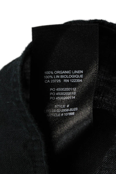 Wilfred Womens Black Organic Linen Collared Blazer Long Sleeve Button Size XS