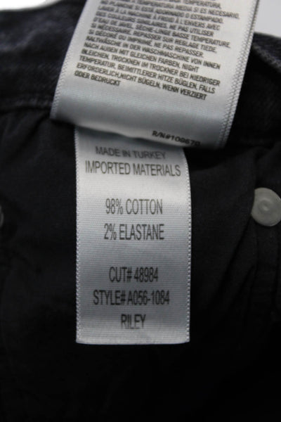 Agolde Women Ankle Cropped Skinny Jeans Dark Gray Button Mid Rise Size 25