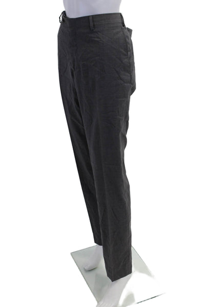 Vigano Mens Dress Pants Dark Gray 100% Wool Button Closure Size 54