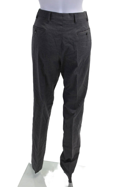 Vigano Mens Dress Pants Dark Gray 100% Wool Button Closure Size 54