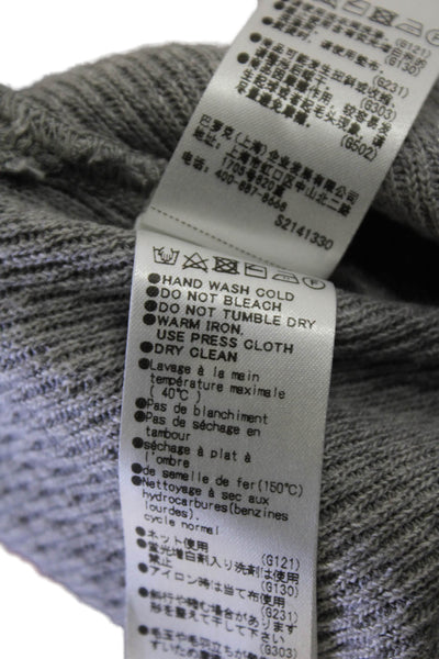 Moussy Women Henley Sweatshirt Gray 100% Cotton Mock Neck Long Sleeve Size S