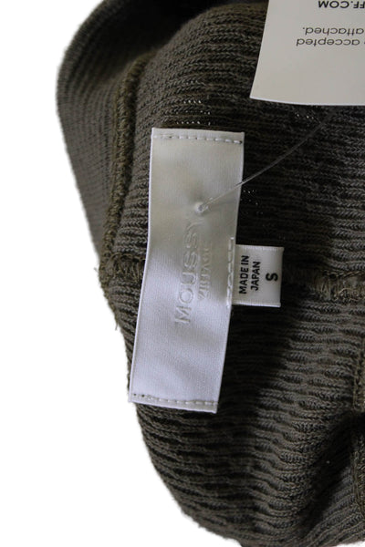 Moussy Women Henley Sweatshirt Green Crewneck Long Sleeve Cotton Army Size S
