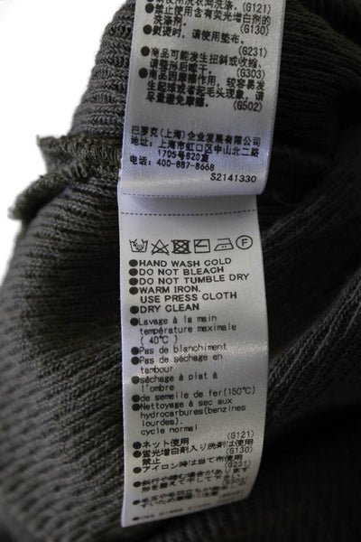Moussy Women Henley Sweatshirt Green Crewneck Long Sleeve Cotton Army Size S