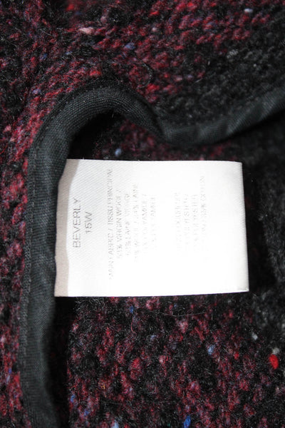 IRO Womens Collared Black Virgin Wool Blend Coatigan Designer Size 38