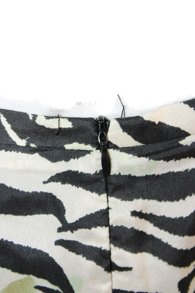 Max Mara Womens Pleated Animal Print Silk Blend Knee Length Skirt Size S