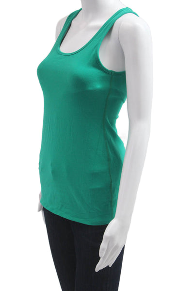 Beyond Yoga Women Camisole Green Lace Up Round Neck Sleeveless Size S