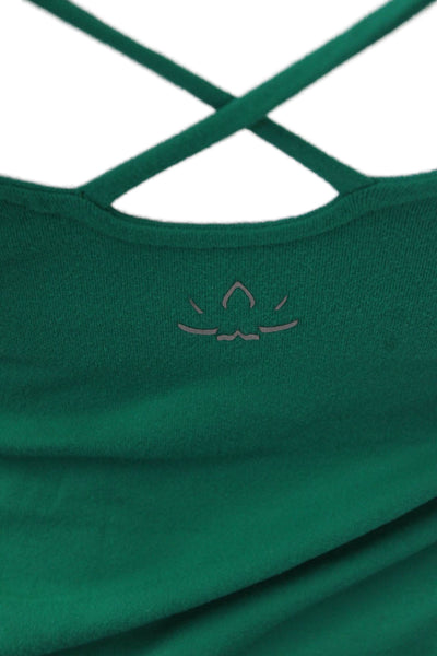 Beyond Yoga Women Camisole Green Lace Up Round Neck Sleeveless Size S
