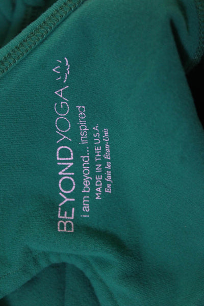 Beyond Yoga Women Camisole Green Lace Up Round Neck Sleeveless Size S