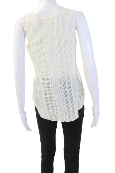 Rag & Bone Women Striped Beige Sleeveless Tank Round Neck Cotton Nylon Size 2