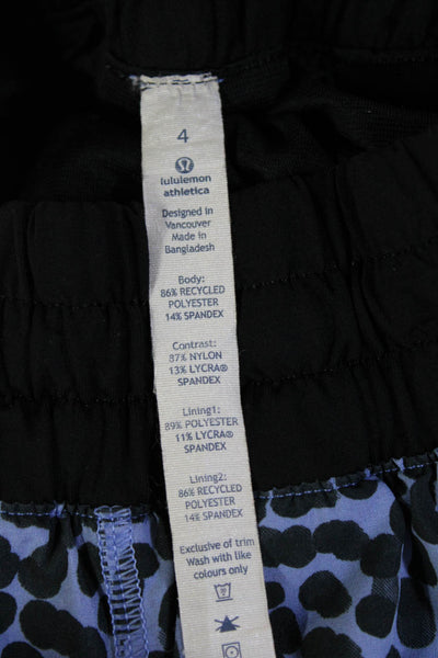 Lululemon Unisex Black Animal Print Zip Shorts Size 4