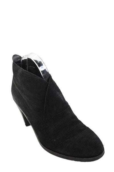 Eileen Fisher Womens Suede Zip Up Ankle Boots Black Size 8.5