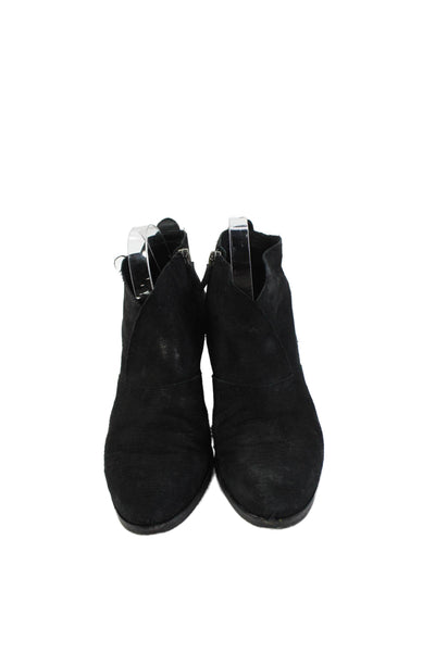 Eileen Fisher Womens Suede Zip Up Ankle Boots Black Size 8.5