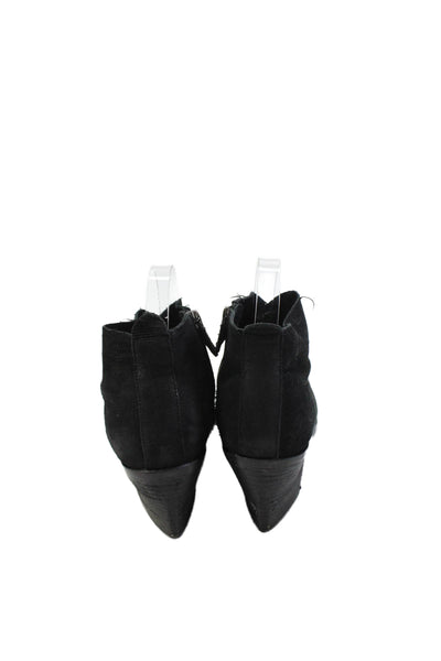 Eileen Fisher Womens Suede Zip Up Ankle Boots Black Size 8.5