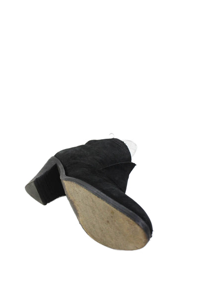Eileen Fisher Womens Suede Zip Up Ankle Boots Black Size 8.5