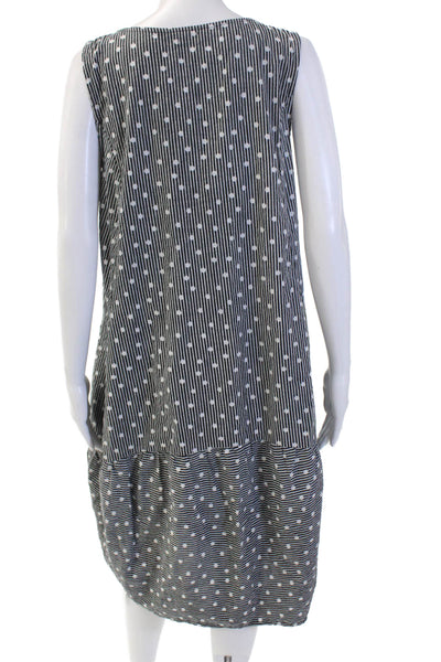 Tulip Women Tank Trapeze Swing Dress Black Polka Dot Boho Maxi Size S