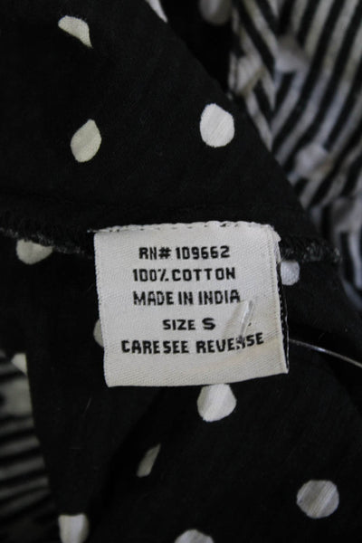 Tulip Women Tank Trapeze Swing Dress Black Polka Dot Boho Maxi Size S