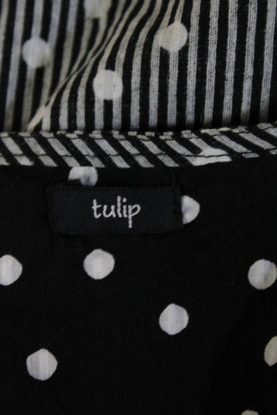 Tulip Women Tank Trapeze Swing Dress Black Polka Dot Boho Maxi Size S