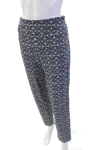 Elliott Lauren Women Ankle Pants Dark Blue Geometric Aztec Size 10