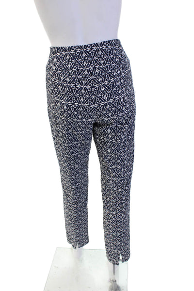 Elliott Lauren Women Ankle Pants Dark Blue Geometric Aztec Size 10