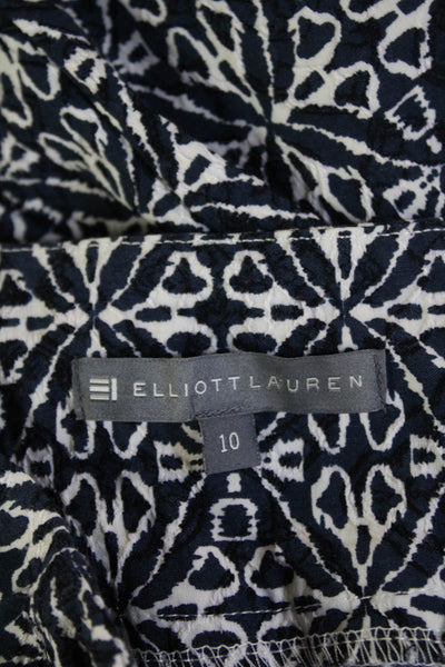 Elliott Lauren Women Ankle Pants Dark Blue Geometric Aztec Size 10