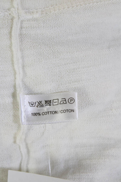 Lisa Todd Women White Cotton Heart Tee Crew Short Sleeve Size XL