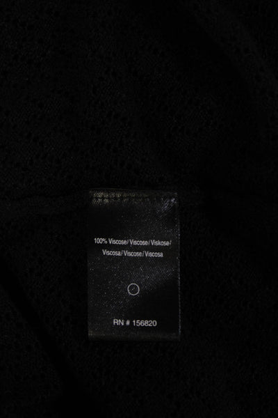 Allison Women Black Argyle Viscose Crew Neck Pullover Long Sleeve Size M