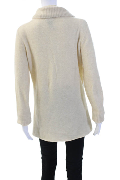 Theory Women Pullover Turtleneck Camelhair Sweater Beige Long Sleeve Size M