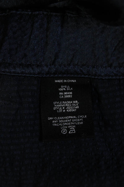 Theory Women Cropped Silk Dress Pants Dark Blue Designer Size M