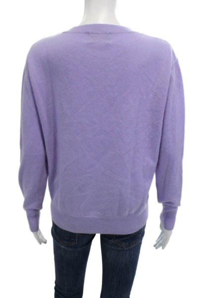 Kirna Zabete Unisex Purple Cashmere Crew Neck Pullover Sweater Size S