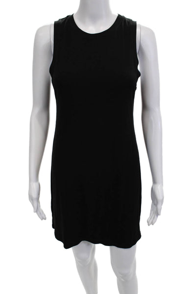 MNG Women Black Tank Dress Sleeveless Crew Neck Knee Length Size 6