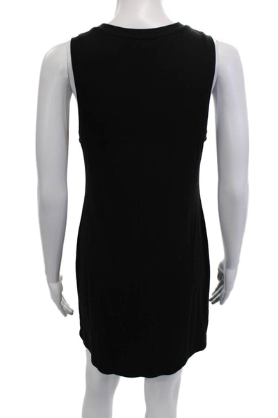 MNG Women Black Tank Dress Sleeveless Crew Neck Knee Length Size 6