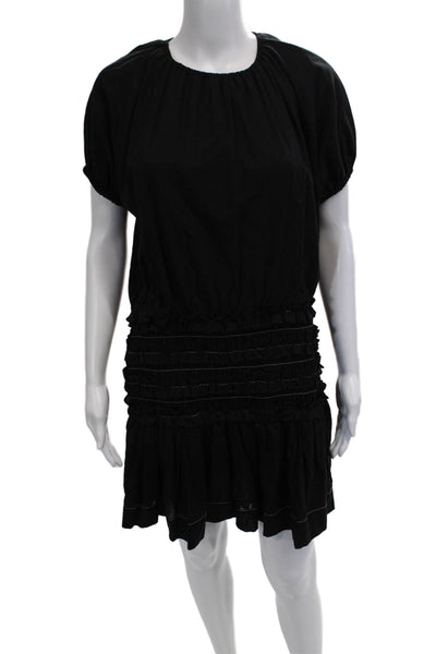 Bec & Bridge Womens Shift Dress Black 100% Cotton Short Sleeve Round Neck Size 4