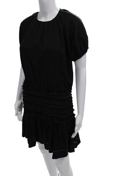 Bec & Bridge Womens Shift Dress Black 100% Cotton Short Sleeve Round Neck Size 4