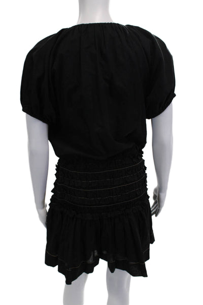 Bec & Bridge Womens Shift Dress Black 100% Cotton Short Sleeve Round Neck Size 4