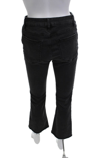 Frame Women Cropped Flared Jeans High Rise Black Size 27