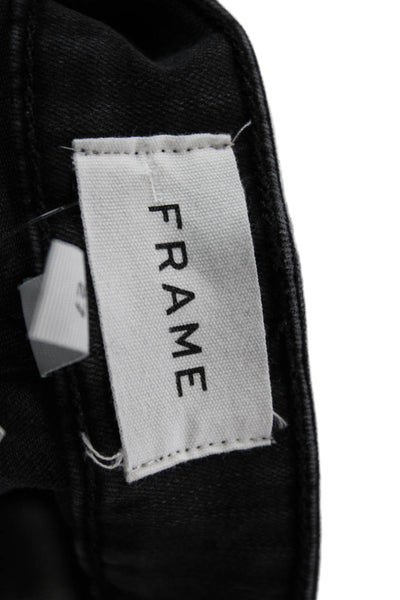Frame Women Cropped Flared Jeans High Rise Black Size 27