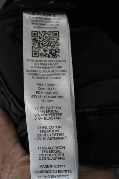 Frame Women Cropped Flared Jeans High Rise Black Size 27