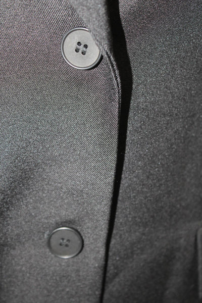Zara Unisex Black Collared Solid Polyester Blazer Button Long Sleeve Size XS
