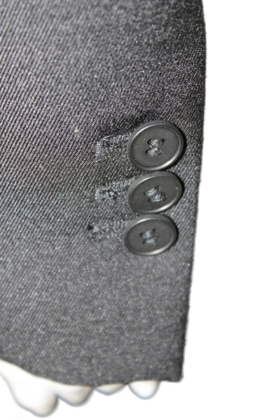 Zara Unisex Black Collared Solid Polyester Blazer Button Long Sleeve Size XS