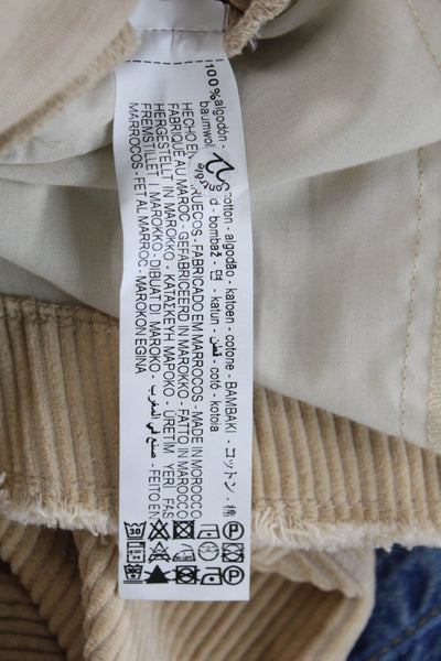 Zara Women 90s Beige Cotton Collared Long Sleeve Jacket Size L